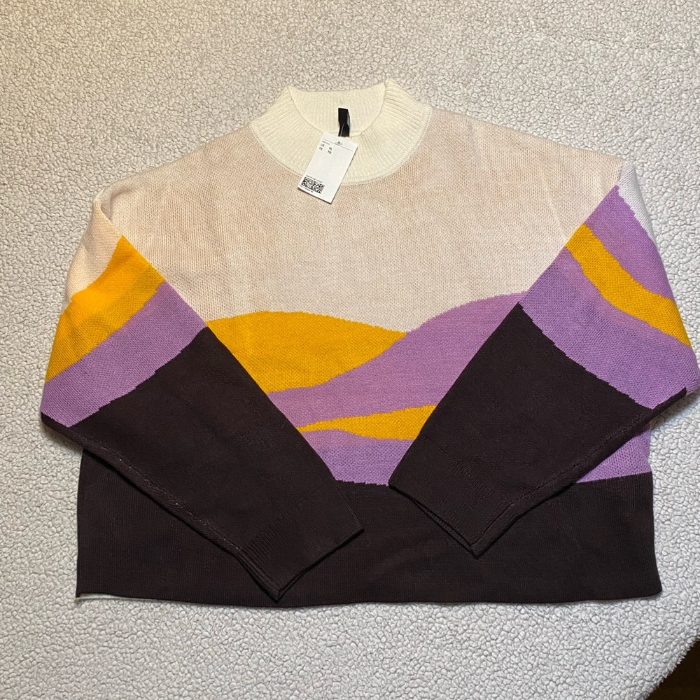 NWT H&M Women's Landscape Knit Sweater - XL